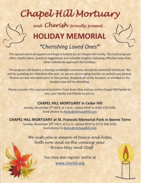 holiday memorial flyer